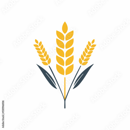 simple abstract Cereal icon, wheat ears