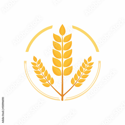 simple abstract Cereal icon, wheat ears