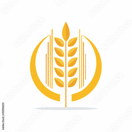 simple abstract Cereal icon, wheat ears