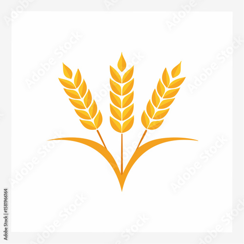 simple abstract Cereal icon, wheat ears