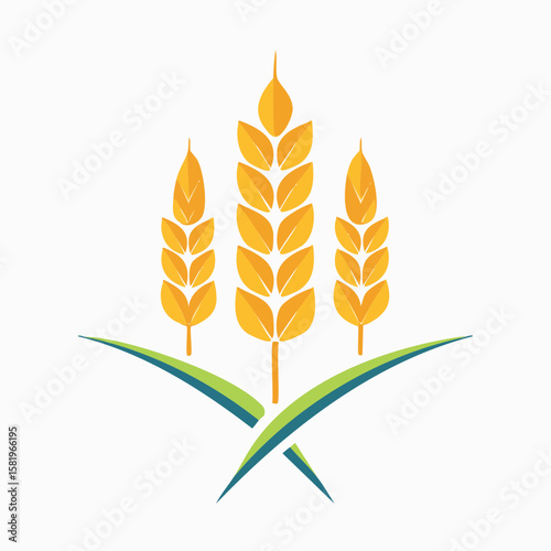 simple abstract Cereal icon, wheat ears