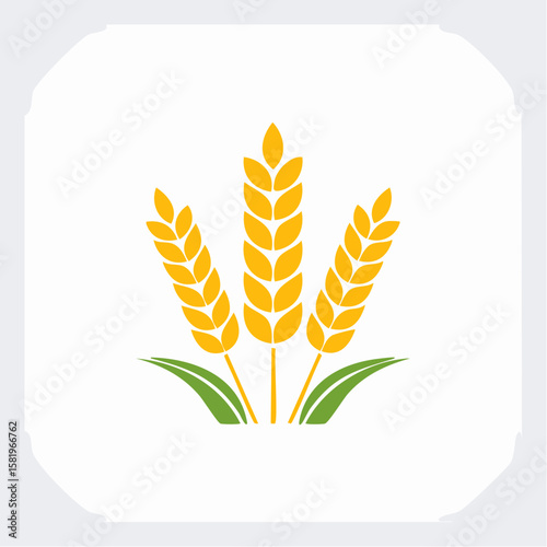 simple abstract Cereal icon, wheat ears