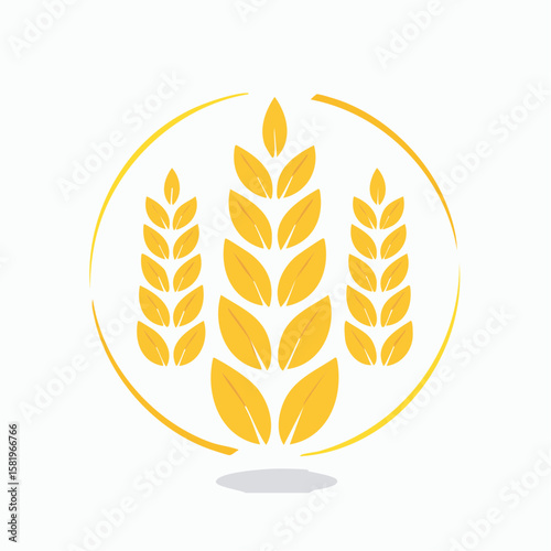 simple abstract Cereal icon, wheat ears