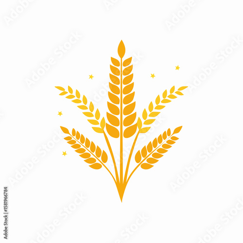 simple abstract Cereal icon, wheat ears