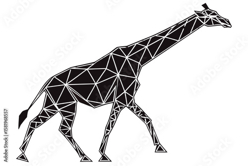 Geometric giraffe illustration isolated on white background