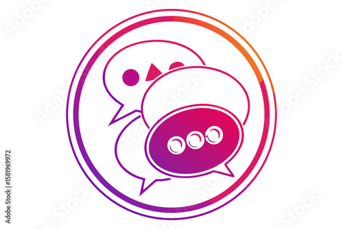 Chat bubbles icon representing communication and conversation