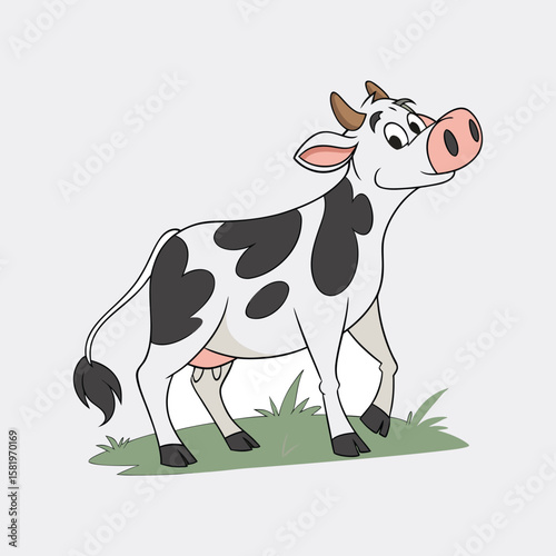 Simple and Sweet Cow Design vector