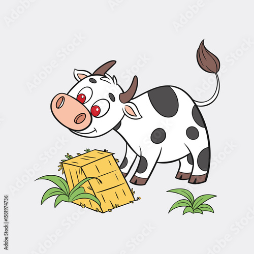 cow and calf clipart white background 