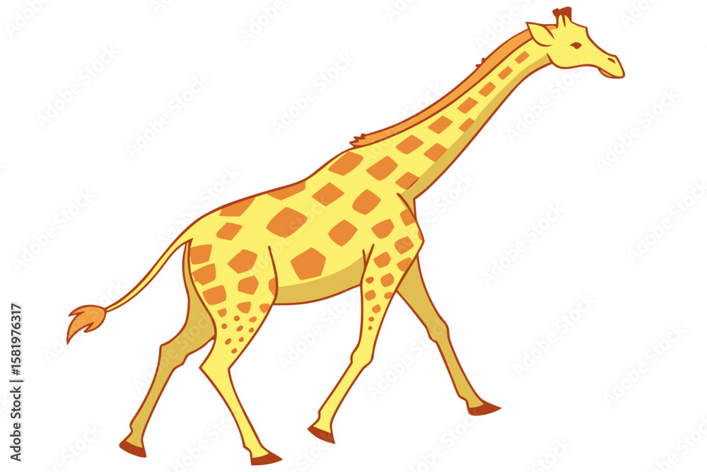 Fototapeta premium A cartoon giraffe isolated on a white background