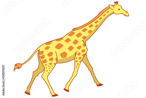 A cartoon giraffe isolated on a white background