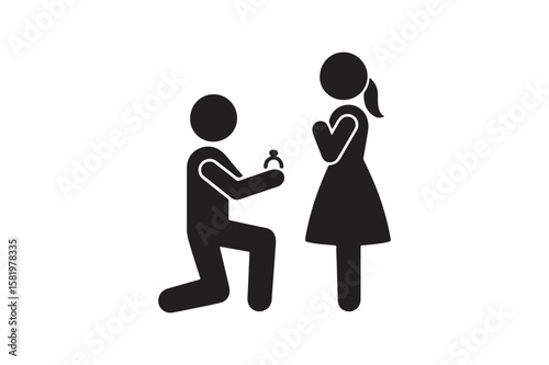 Proposal icon silhouette vector with white background