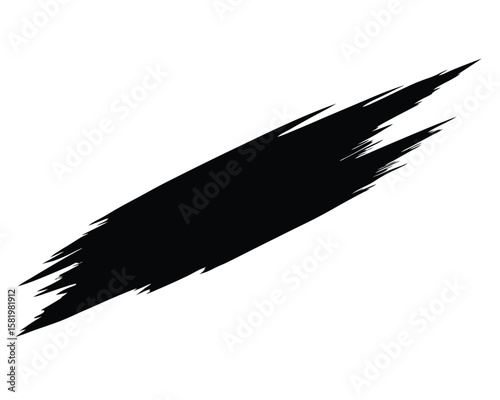 A black brush stroke creates an abstract artistic texture Ai Generated