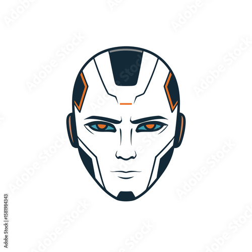 Robot Head Vector Emblem for AI Brand Perfect for Modern Technology Logos