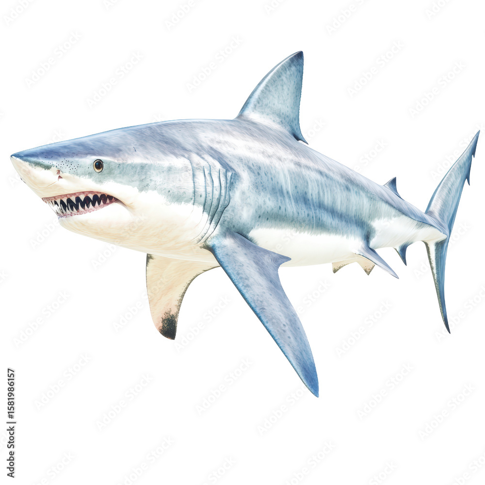 Fototapeta premium Realistic realistic looking shark plush toy with detailed fins and lifelike features for marine animal fans