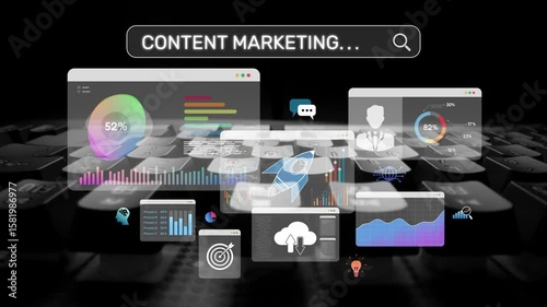 Wallpaper Mural Content marketing interface with data dashboards, analytics charts, and content tools. Marketing success comes from content performance, content planning, and marketing optimization. Muxer Torontodigital.ca