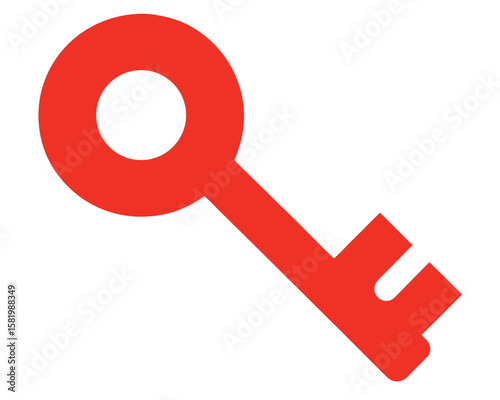 A red key symbolizes security and access isolated on white background Ai Generated