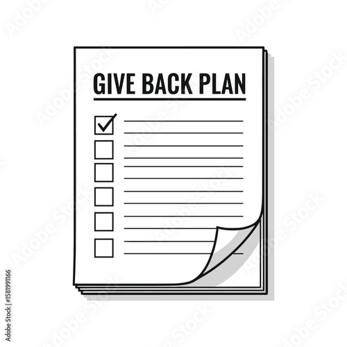 Give Back Plan Checklist for Corporate Social Responsibility Initiative Illustration