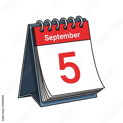 September 5th Calendar Illustration for Event Planning and Schedule Management design