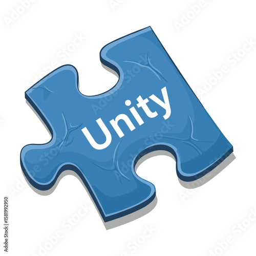 Concept of Unity: Blue Jigsaw Piece Illustrating Connection and Integration for Design Projects