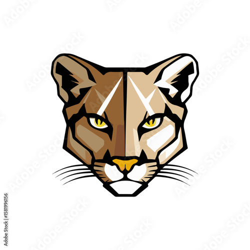 Cougar Panther Mascot Head Vector Graphic