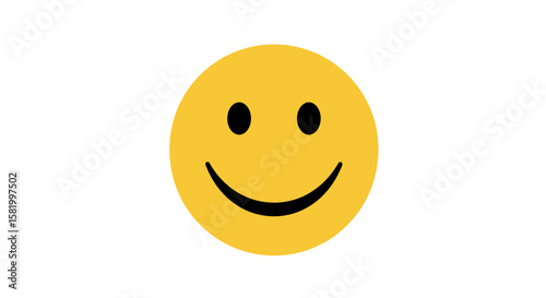 A simple, yellow smiley face with black eyes and a curved, smiling mouth.