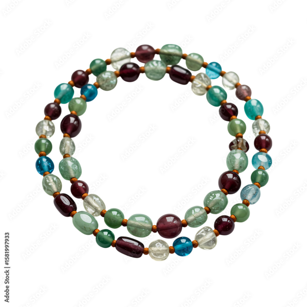 Obraz premium Gemstone Bracelet: Multicolored Beads, Jewelry Photography