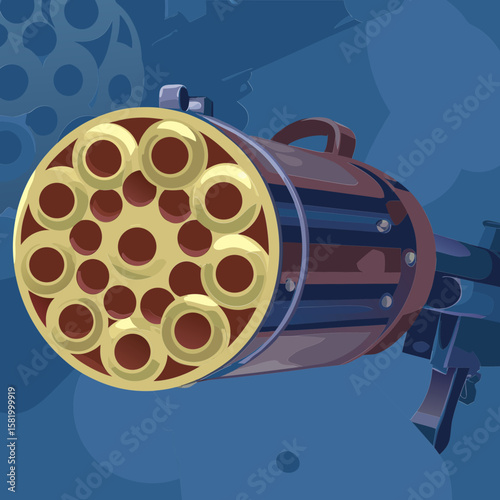  32-Hole Rocket Launcher Icon | Tactical Military Missile Pod Vector