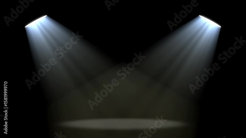 Cinematic light beam intro with spotlight shining down on dark background. Perfect for short films, inspirational quotes, Dharma content, business presentations, or branding, dramatic, god light