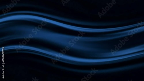 Abstract Blue Flowing Waves in Dark Background