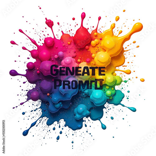 Colored ink splatters isolated, Artistic pigment bursts, Creative splash design, Abstract paint props, Dynamic media object, Vibrant visual effect