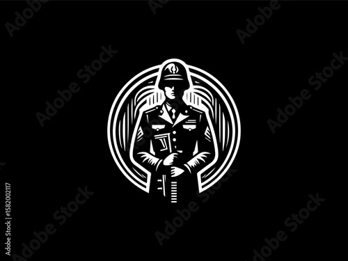 Vintage badge-style forest ranger mascot vector logo for wildlife protection agencies