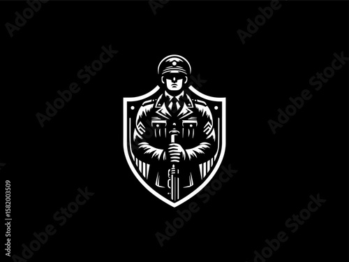 Vintage badge-style forest ranger mascot vector logo for wildlife protection agencies