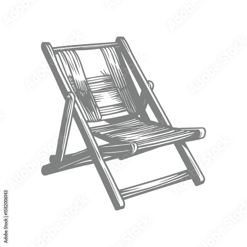 Wooden folding chair illustration
