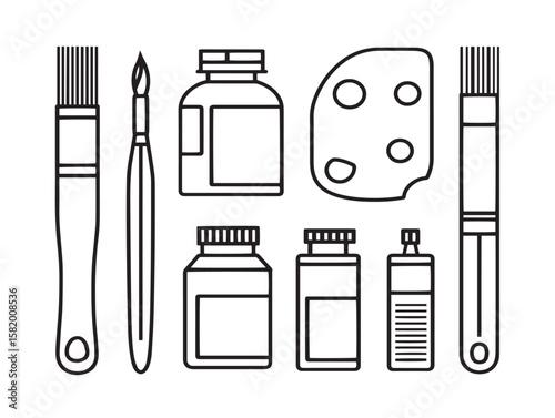 Clean artistic toolbox vector with drawing tools