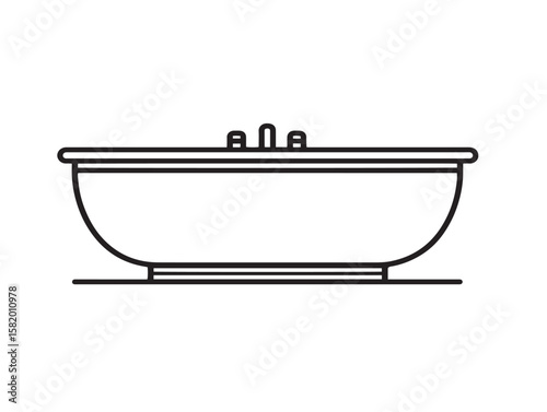 Minimalistic flat icon of bath and tub in vector