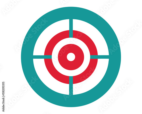 A red and green target with a bullseye isolated on white background Ai Generated