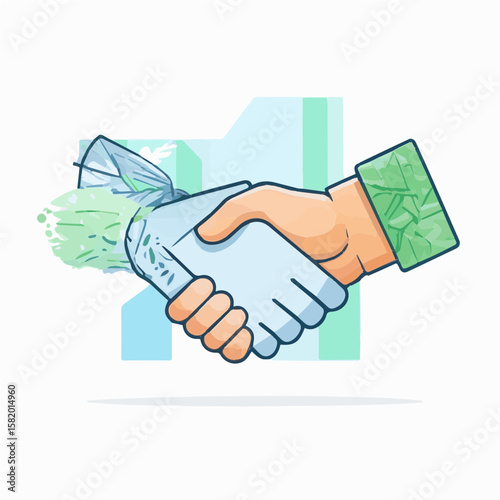 Handshake Icon: Symbol of Business Agreement and Partnership. A powerful icon depicting a firm handshake, symbolizing a successful business agreement, partnership, and trust