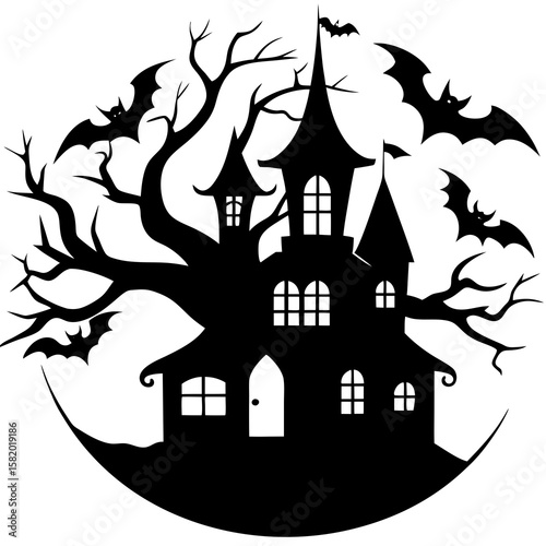 haunted house vector