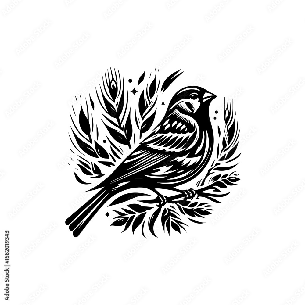 Obraz premium black and white floral ornament