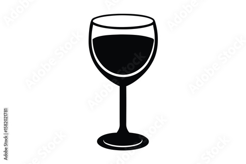 A black and white wine glass isolated on white background Ai Generated