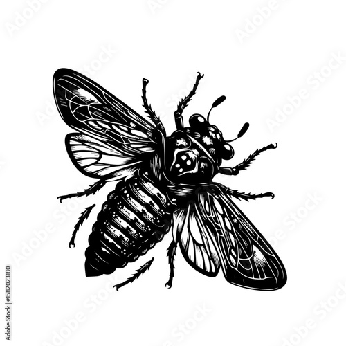 vector illustration of a wasp