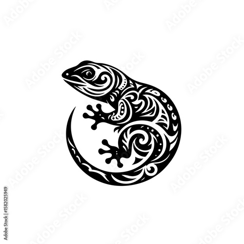 vector image of a chameleon