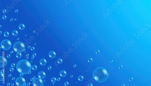 Wallpaper Mural Bubbles floating on a vibrant blue background with copy space for text Torontodigital.ca