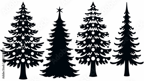 Christmas Tree Silhouette Collection – Elegant Holiday Vector Pack
