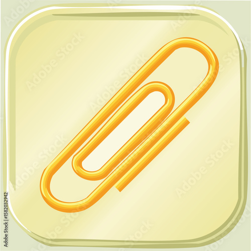 Cute paperclip flat vector