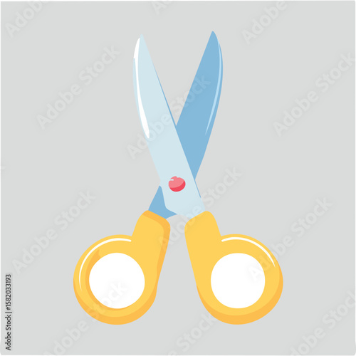 Cute scissors flat vector