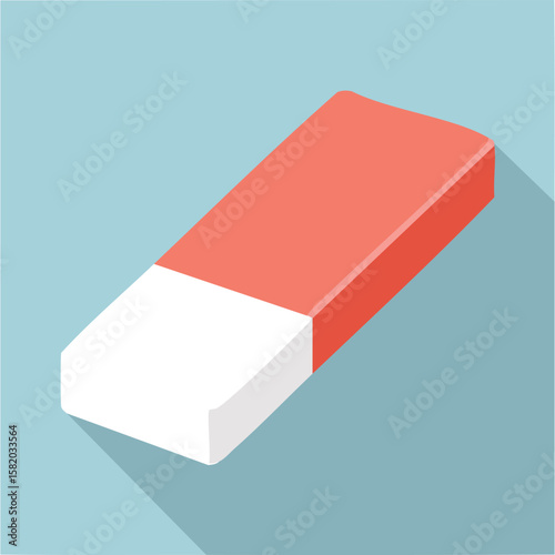 Cute eraser flat vector
