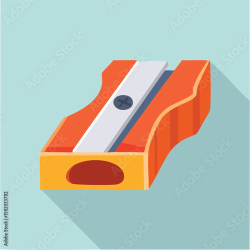 Cute pencil sharpener flat vector