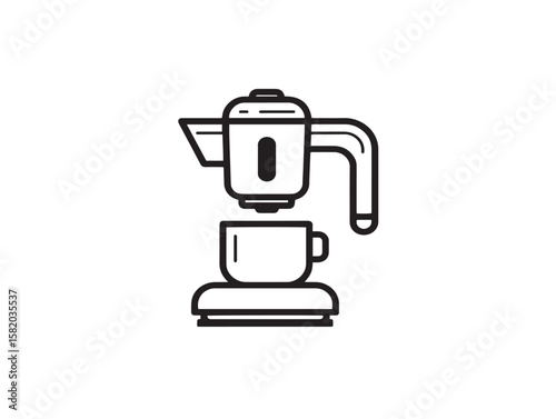 Elegant electric coffee brewing device illustration