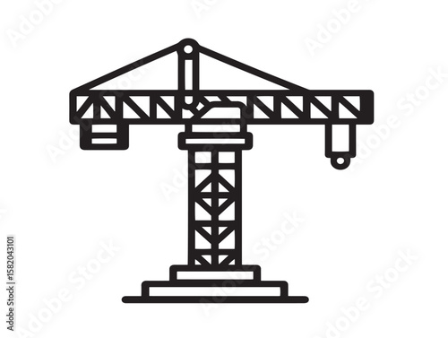 Elegant construction site setup in flat vector